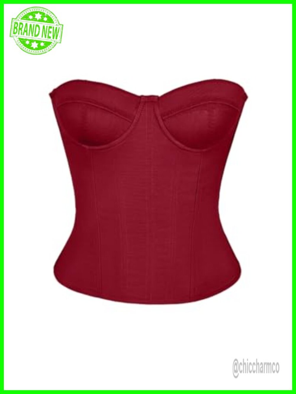 Strapless Lace Up Corset Bustier Top with Underwire Cups for Parties